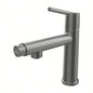 Gun Gray Single Handle Bathroom Faucet 1 or 3 Holes, Fountain and Flow Mode Two - in - one function, Deck Mount Laundry Vanity Sink Faucet with Two 9/16 Hoses