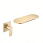 Wall Mount Bathtub Faucet Brushed Gold Single Handle Modern Bathroom Sink Faucet with Rough in High Flow Filler Waterfall Tub Spout