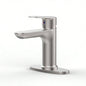 Brushed Nickel Single Handle Bathroom Faucet with Deck 1 or 3 Holes, Laundry Vanity Sink Faucet with Two 9/16 Hoses