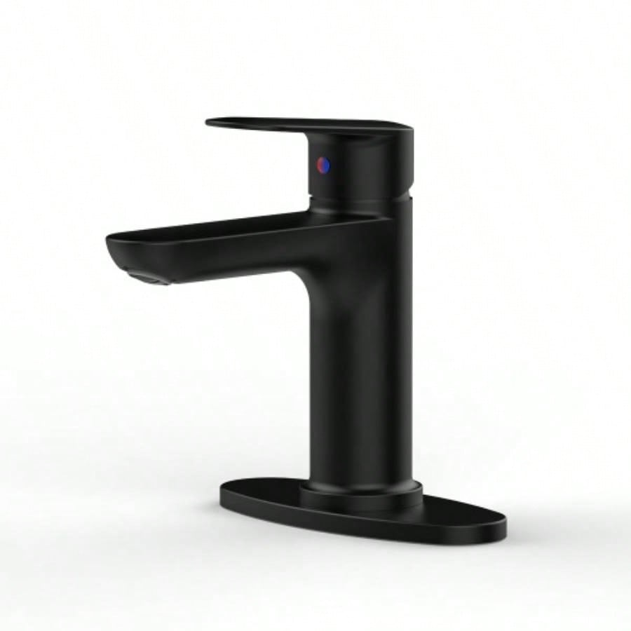 Brushed Nickel Single Handle Bathroom Faucet with Deck 1 or 3 Holes, Laundry Vanity Sink Faucet with Two 9/16 Hoses