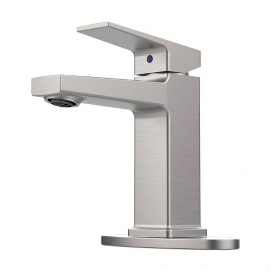 Matte Black Single Handle Bathroom Faucet with Deck 1 or 3 Holes, Laundry Vanity Sink Faucet with Two 9/16 Hoses