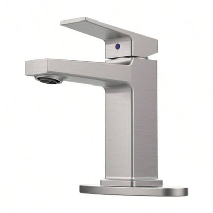 Matte Black Single Handle Bathroom Faucet with Deck 1 or 3 Holes, Laundry Vanity Sink Faucet with Two 9/16 Hoses
