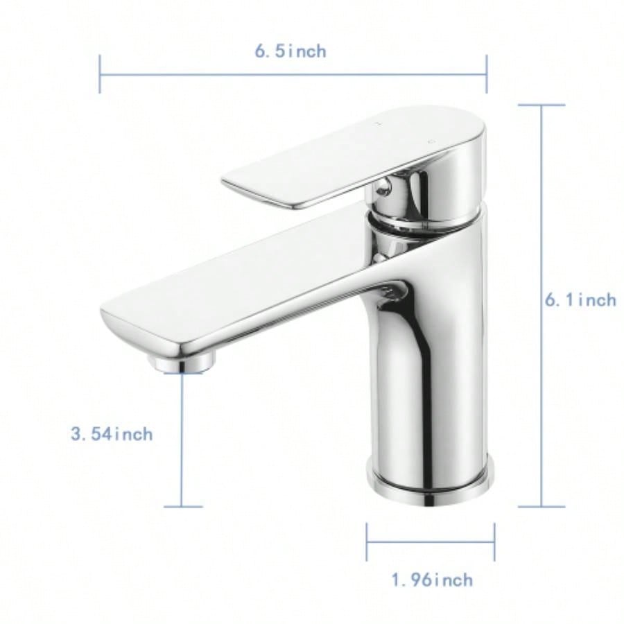 Single Handle Lavatory Basin Sink Faucet - Brass Bathroom Sink Faucet Hot and Cold