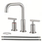 8 in. Widespread Double Handle Bathroom Faucet with Up Drain in Brushed Nickel