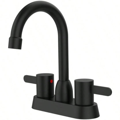 2 Handles Bathroom Sink Faucet, Matte Black Centerset RV Bathroom Faucets 3 Hole