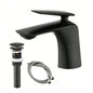 Single Hole Bathroom Sink Faucet with Up Drain and Supply Hose, Single Handle Bathroom faucet