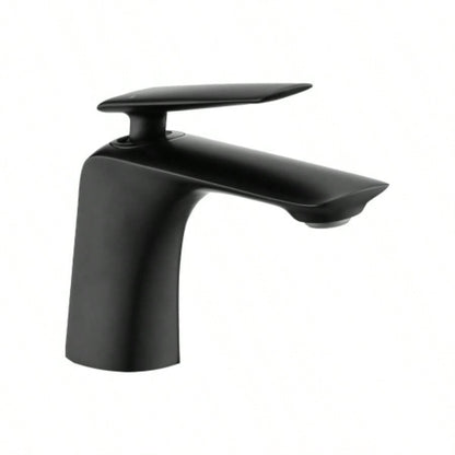 Single Hole Bathroom Sink Faucet with Up Drain and Supply Hose, Single Handle Bathroom faucet