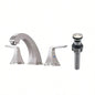 Widespread 2 Handles Bathroom Faucet with Up Sink Drain Brushed Nickel