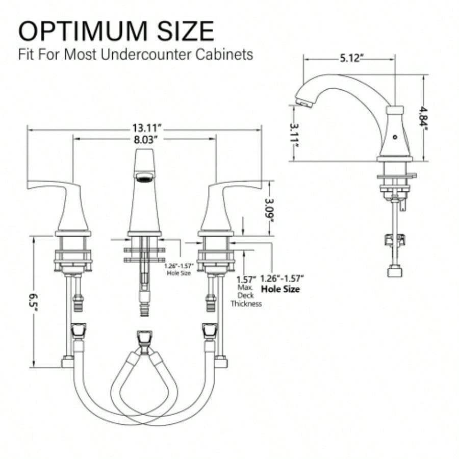 Widespread 2 Handles Bathroom Faucet with Up Sink Drain Brushed Nickel