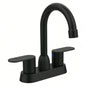 Bathroom Faucet Matte Black 2 - Handle Bathroom Sink Faucet 360 Degree High Swivel Spout Centerset 4 Inch Vanity Faucet RV Bathroom Faucet 2/3 Holes Lavatory Faucet