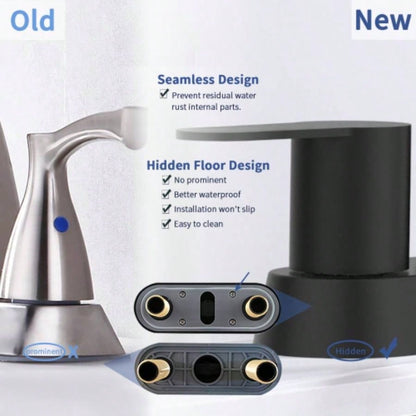 Bathroom Faucet Matte Black 2 - Handle Bathroom Sink Faucet 360 Degree High Swivel Spout Centerset 4 Inch Vanity Faucet RV Bathroom Faucet 2/3 Holes Lavatory Faucet