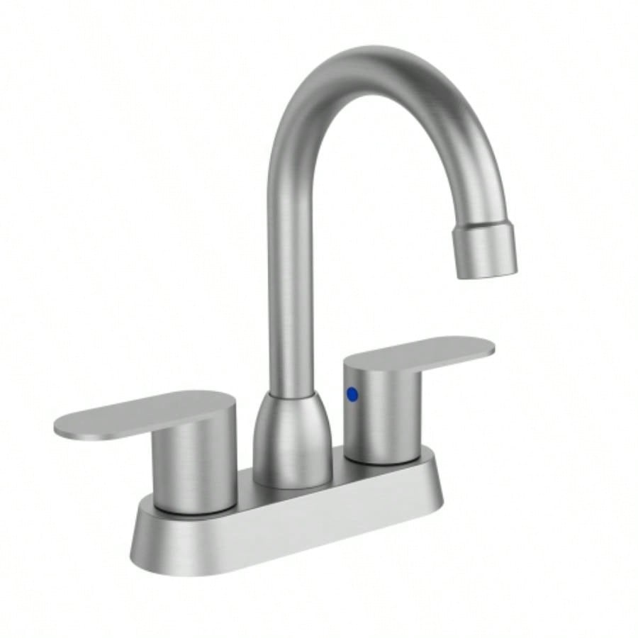 Bathroom Faucet Matte Black 2 - Handle Bathroom Sink Faucet 360 Degree High Swivel Spout Centerset 4 Inch Vanity Faucet RV Bathroom Faucet 2/3 Holes Lavatory Faucet