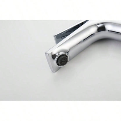 Single Hole Bathroom Faucet, Laundry Vanity Sink Faucet with Two 3/8 Hoses
