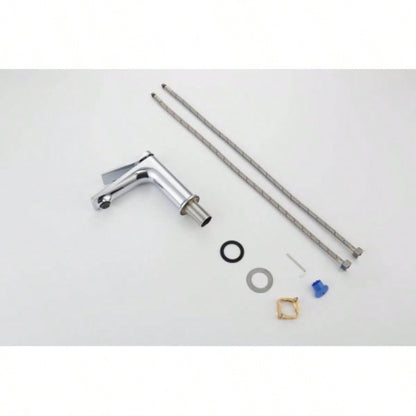 Single Hole Bathroom Faucet, Laundry Vanity Sink Faucet with Two 3/8 Hoses