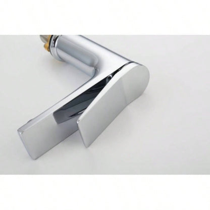 Single Hole Bathroom Faucet, Laundry Vanity Sink Faucet with Two 3/8 Hoses