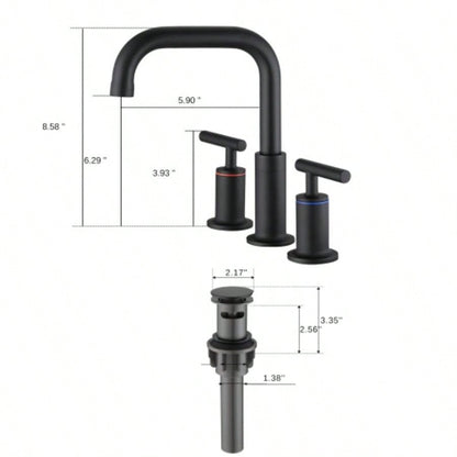 8 Inch Widespread Bathroom Sink Faucet with - Up Drain