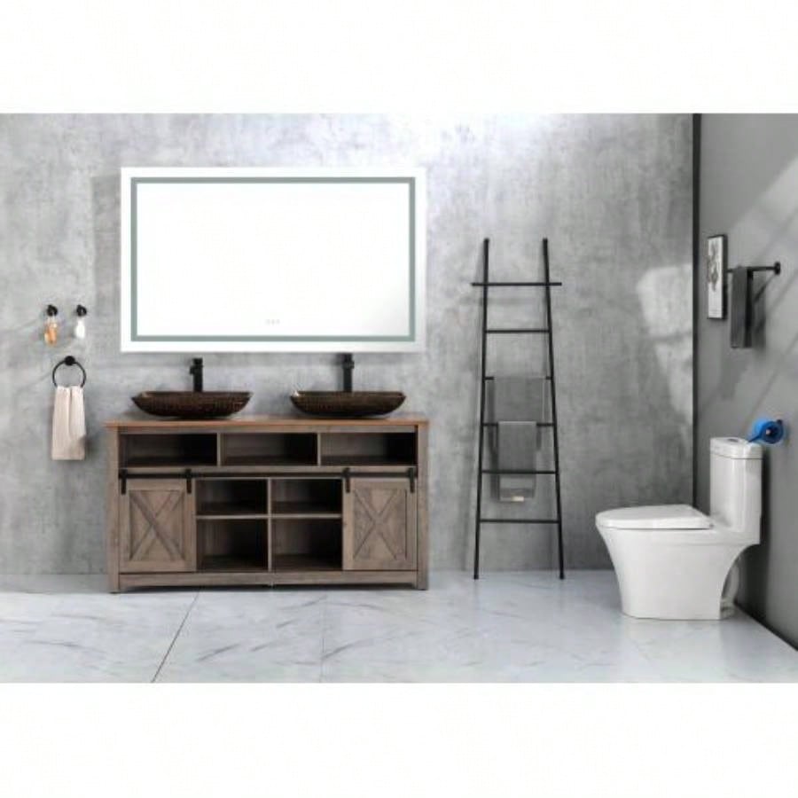 22 L - 14 - 4 H Handmade Glass Rectangle Vessel Bathroom Sink in Brown and Gold with Faucet and - Up Drain in Matte Black