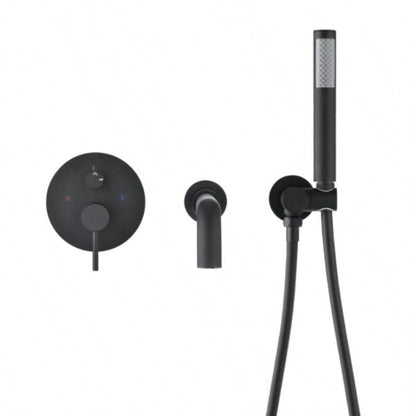 Matte Black Bathroom Tub filler Faucet Wall Mount Bathtub Faucet with Hand shower