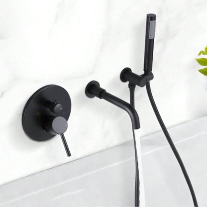 Matte Black Bathroom Tub filler Faucet Wall Mount Bathtub Faucet with Hand shower