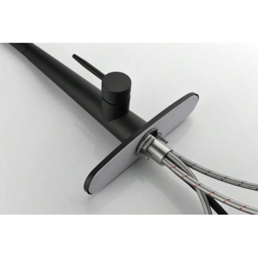 Kitchen Faucet with Pull Down Sprayer, High Single Handle Kitchen Sink Faucet with Deck Plate, Commercial Modern Stainless Steel Kitchen Faucets