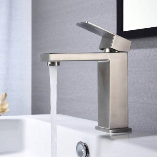 Waterfall Spout Bathroom Faucet, Single Handle Bathroom Vanity Sink Faucet