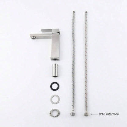 Waterfall Spout Bathroom Faucet, Single Handle Bathroom Vanity Sink Faucet