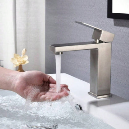 Waterfall Spout Bathroom Faucet, Single Handle Bathroom Vanity Sink Faucet