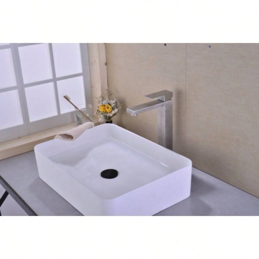 Single Handle Sink Brushed Nickel Vanity Bathroom Faucet, Basin Mixer Tap