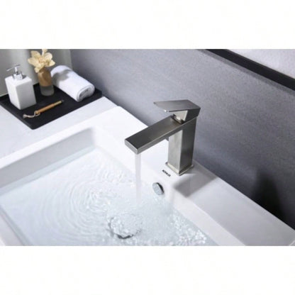 Waterfall Spout Bathroom Faucet, Single Handle Bathroom Vanity Sink Faucet