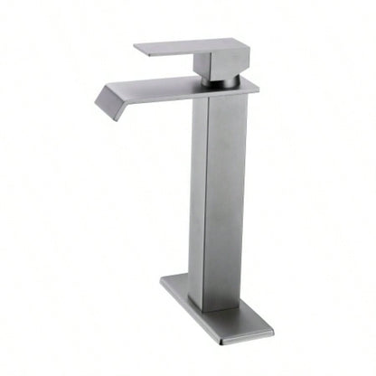 Waterfall Spout Bathroom Faucet, Single Handle Bathroom Vanity Sink Faucet
