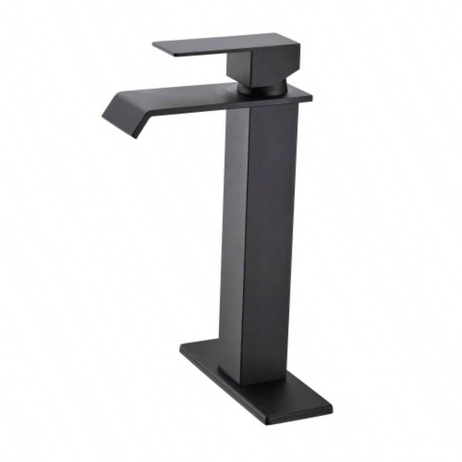 Waterfall Spout Bathroom Faucet, Single Handle Bathroom Vanity Sink Faucet