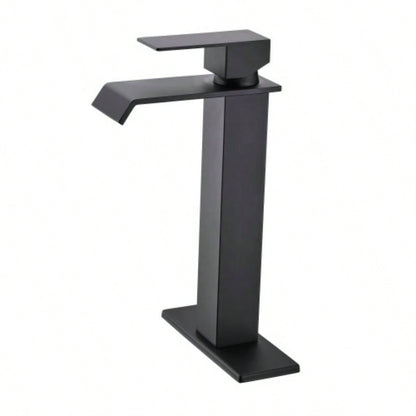 Waterfall Spout Bathroom Faucet, Single Handle Bathroom Vanity Sink Faucet