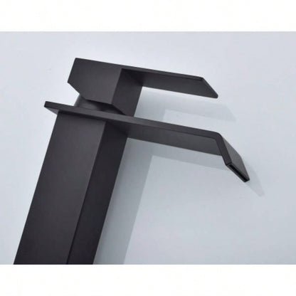 Waterfall Spout Bathroom Faucet, Single Handle Bathroom Vanity Sink Faucet
