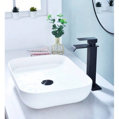 Waterfall Spout Bathroom Faucet, Single Handle Bathroom Vanity Sink Faucet