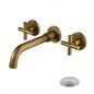 Wall Mounted Bathroom Sink Faucet with - Up Drain No Overflow