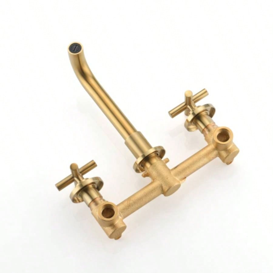 Wall Mounted Bathroom Sink Faucet with - Up Drain No Overflow