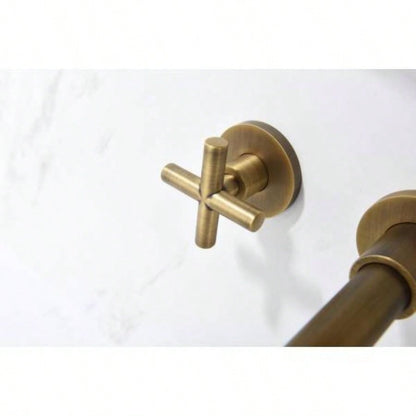 Wall Mounted Bathroom Sink Faucet with - Up Drain No Overflow