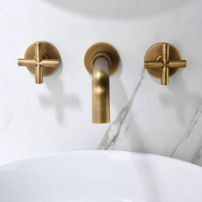 Wall Mounted Bathroom Sink Faucet with - Up Drain No Overflow