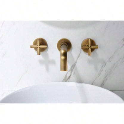 Wall Mounted Bathroom Sink Faucet with - Up Drain No Overflow