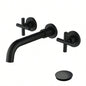 Wall Mounted Bathroom Sink Faucet with - Up Drain No Overflow