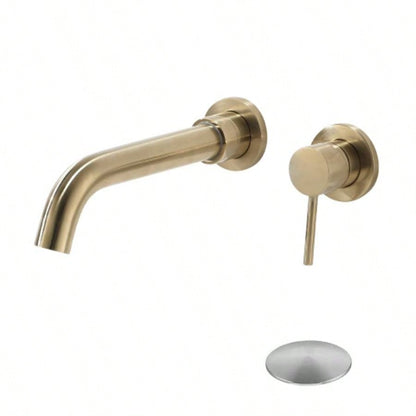 Wall Mounted Bathroom Sink Faucet with - Up Drain No Overflow