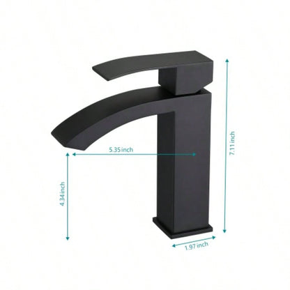 Single Handle Waterfall Bathroom Vanity Sink Faucet