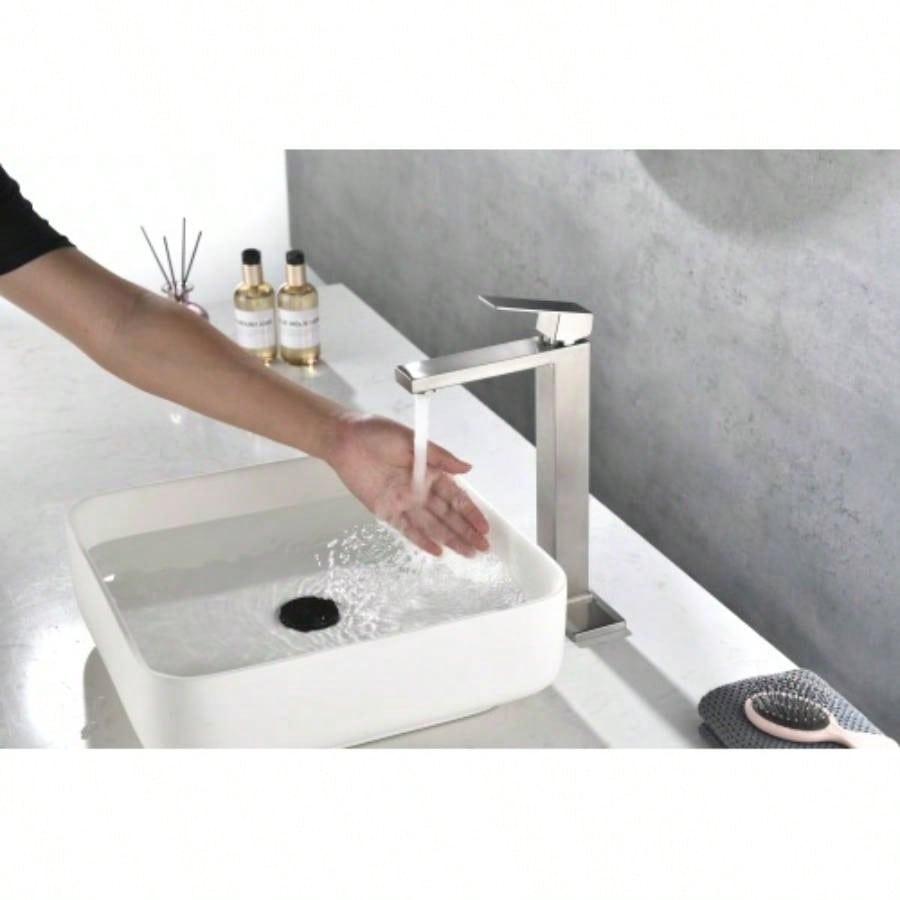 Single handle bathroom sink faucet, bathroom sink vanity faucet with supply hose