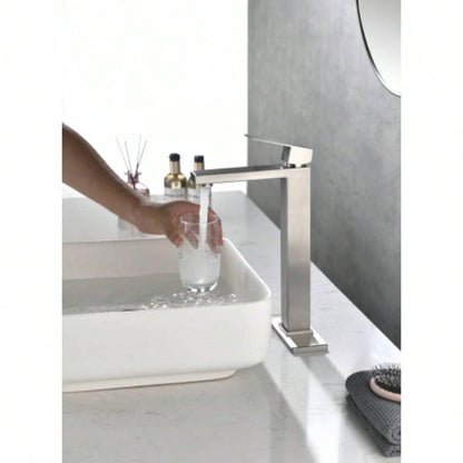 Single handle bathroom sink faucet, bathroom sink vanity faucet with supply hose