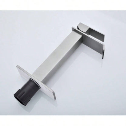 Waterfall Spout Bathroom Sink Single Handle Faucet with - Up Drain No Overflow