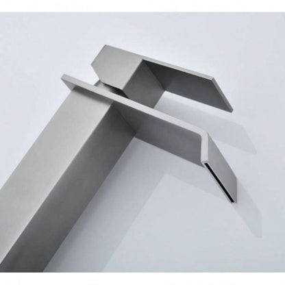 Waterfall Spout Bathroom Sink Single Handle Faucet with - Up Drain No Overflow