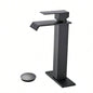 Waterfall Spout Bathroom Sink Single Handle Faucet with - Up Drain No Overflow