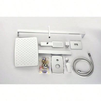 Shower System with Shower, Hand Shower, Slide Bar, Shower Arm, Hose, Trim, and Lever Handles