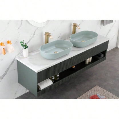 Modern Oval 24x14 Above Bathroom Vessel Sink, Bathroom Sink