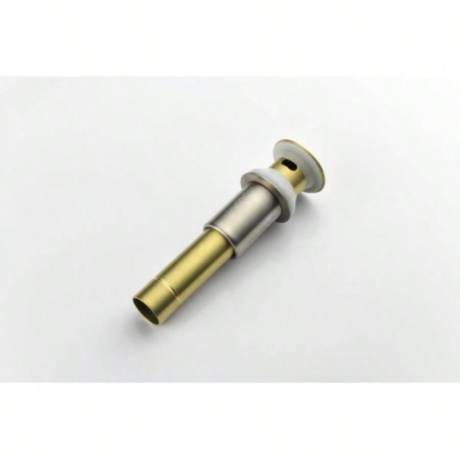 Brushed Gold 4 Inch 2 Handle Centerset Lead - Bathroom Faucet, Swivel Spout with Copper Up Drain and 2 Supply Lines